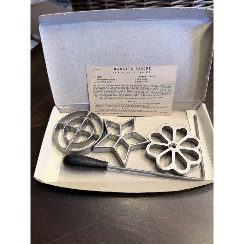 Vintage Bethany Fellowship Rosette Cookie mold set 4 piece auto club minnesota